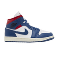 Jordan 1 Mid French Blue Gym Red (Women's)