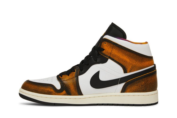 Jordan 1 Mid SE Orange Wear Away