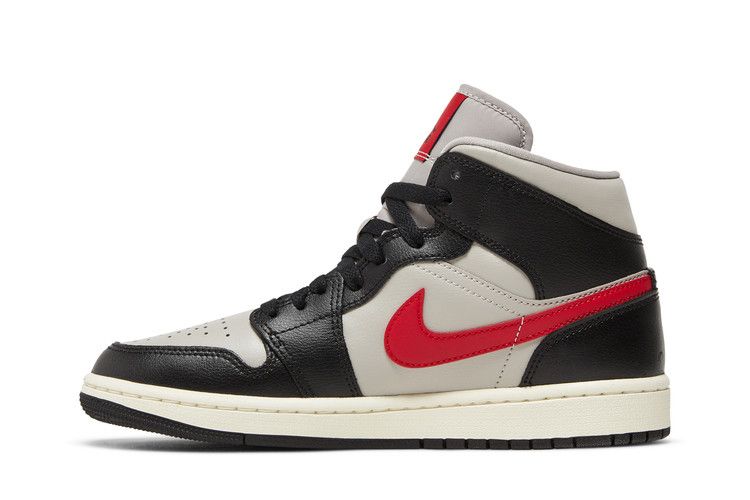 Jordan 1 Mid Black College Grey Gym Red (Women's)
