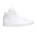 Jordan 1 Mid Triple White Patent Swoosh (Women's)
