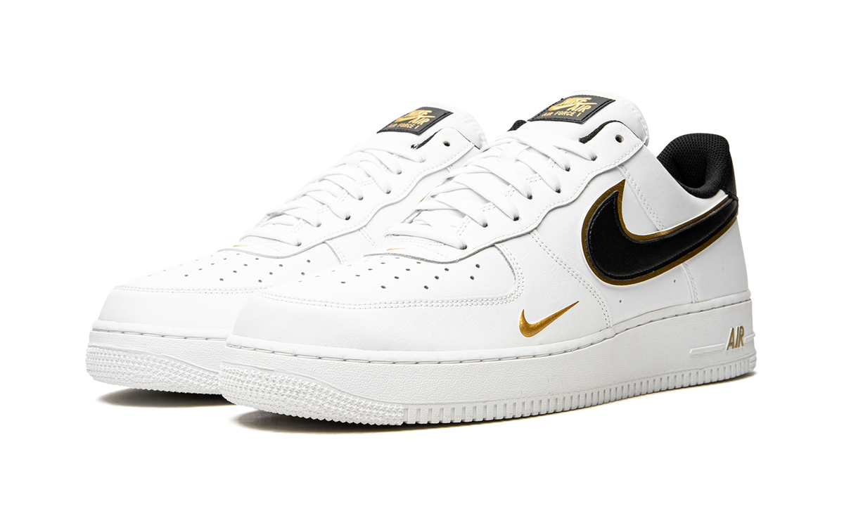 Nike Air Force 1 '07 LV8 Double Swoosh - White / Black / Gold DA8481 100 Apex Sneakers